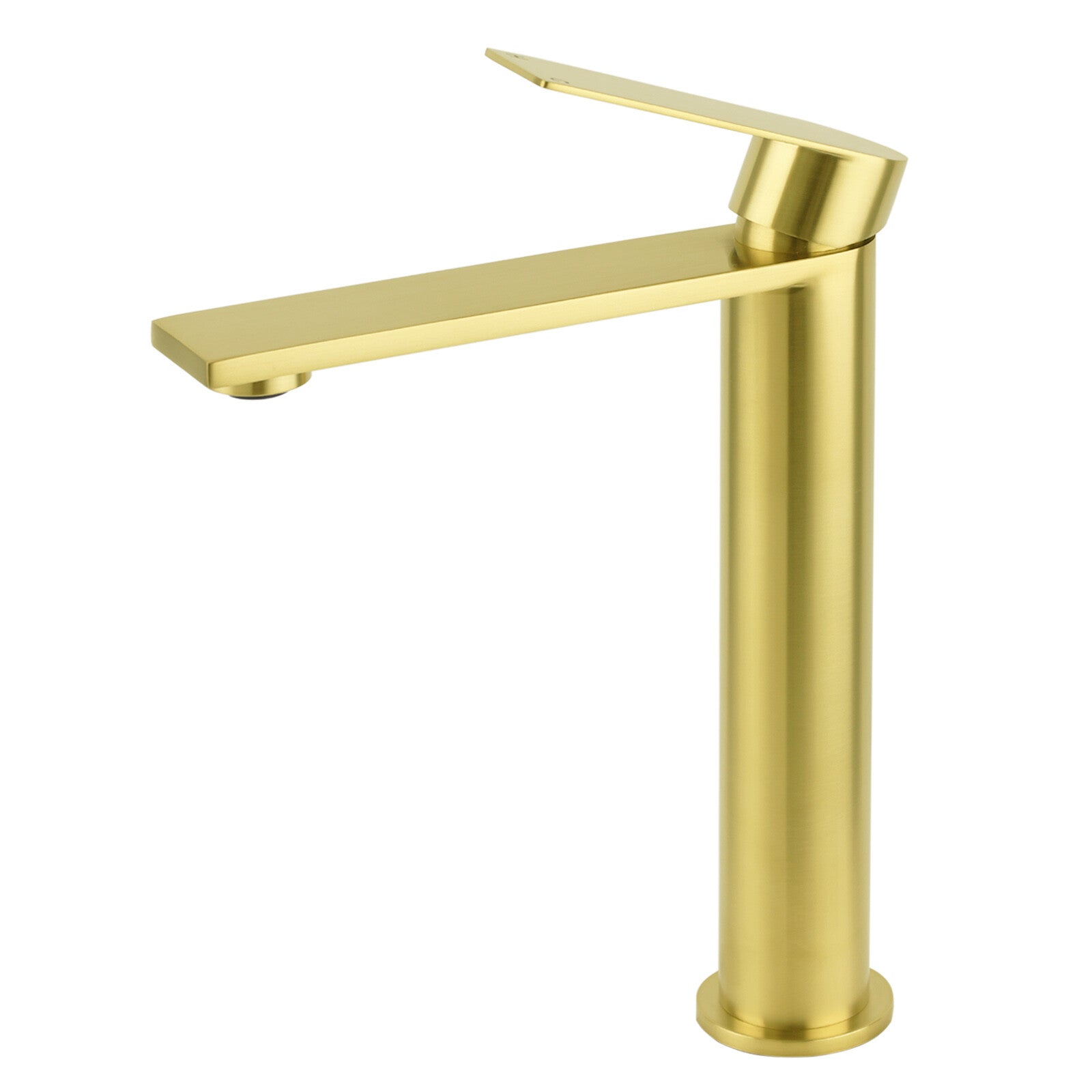 Brushed Gold Stainless Steel Tall Basin Mixer Vanity Sink Faucet Laundry Spout