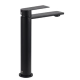 WELS Matt Black Square Tall Flat Lever Handle Basin Mixer Vanity Sink Faucet Spout