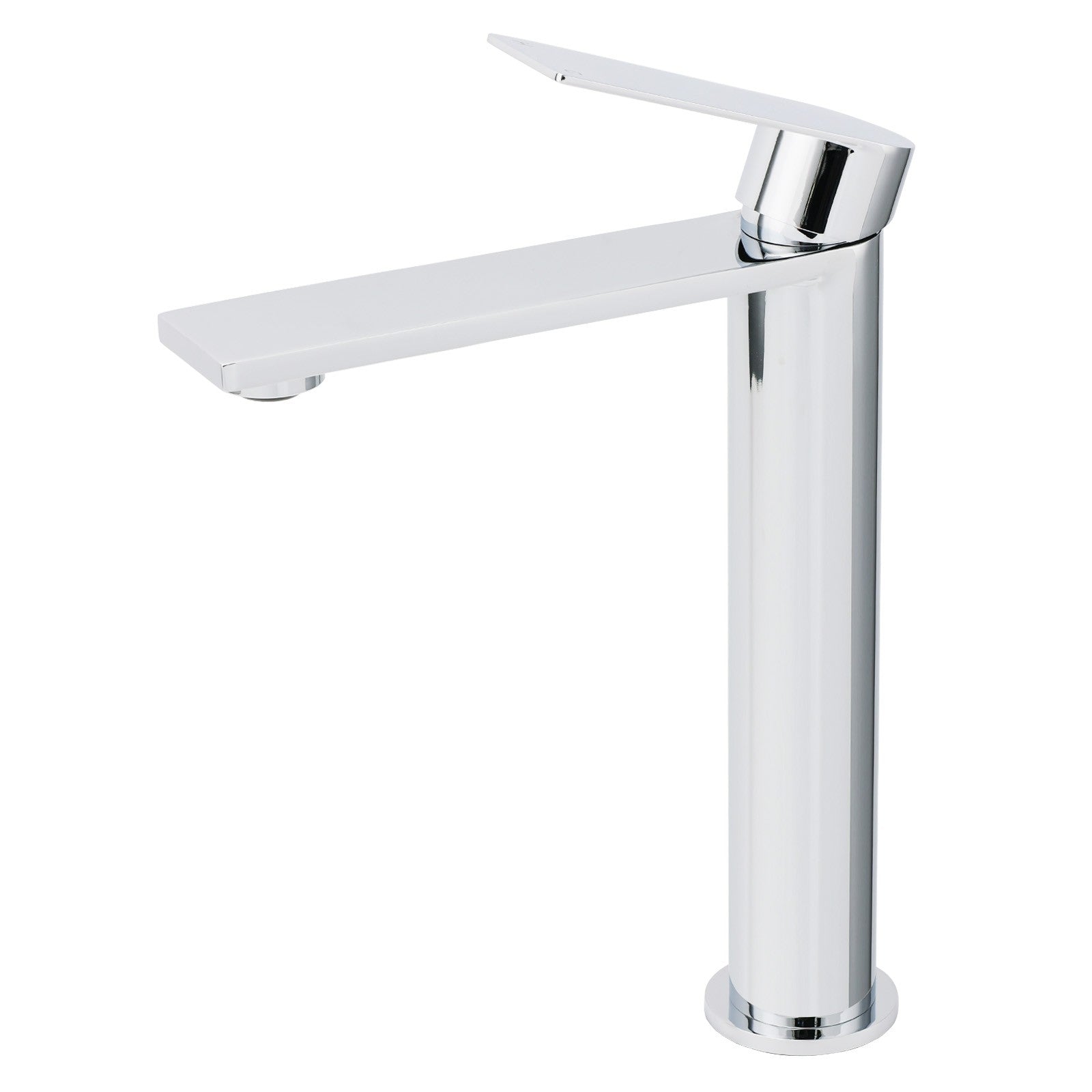 WELS Polished Chrome Tall Basin Mixer Vanity Sink Faucet Spout Laundry Flat Tap