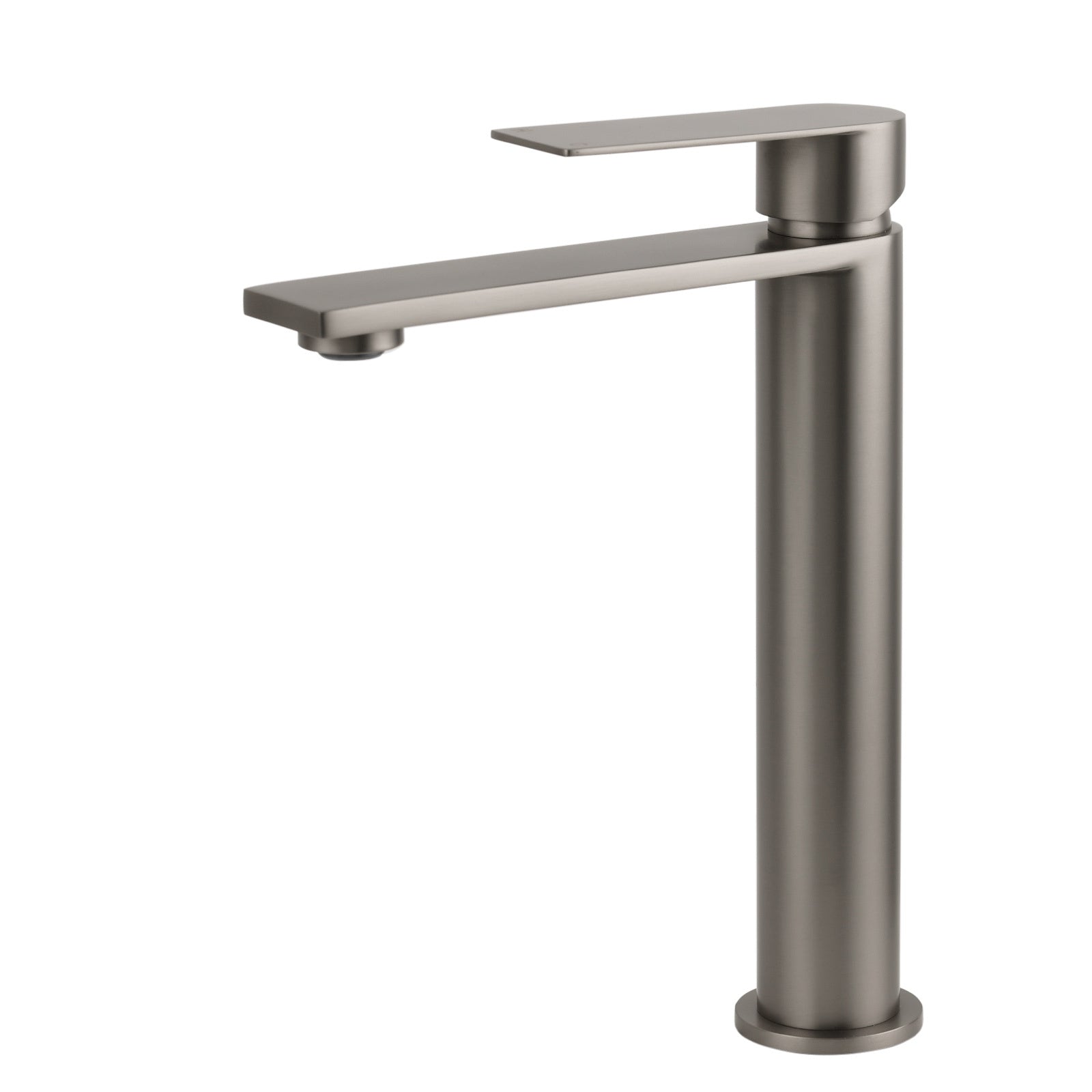 WELS Square Tall Flat Handle Basin Mixer Vanity Sink Faucet Spout Gun Metal Gey