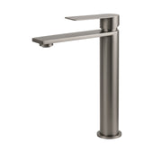 WELS Square Tall Flat Handle Basin Mixer Vanity Sink Faucet Spout Gun Metal Gey