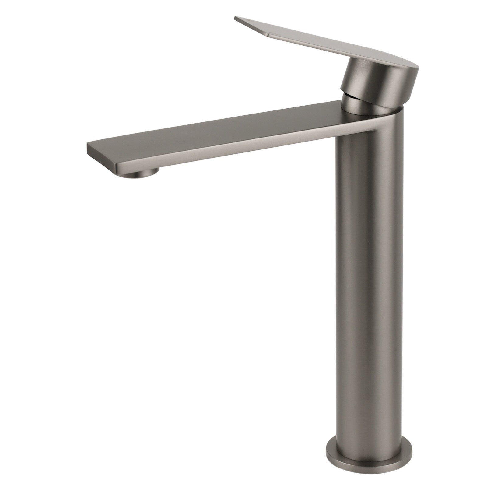 WELS Square Tall Flat Handle Basin Mixer Vanity Sink Faucet Spout Gun Metal Gey