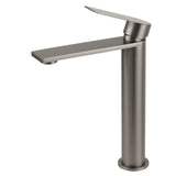 WELS Square Tall Flat Handle Basin Mixer Vanity Sink Faucet Spout Gun Metal Gey