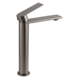 WELS Square Tall Flat Handle Basin Mixer Vanity Sink Faucet Spout Gun Metal Gey