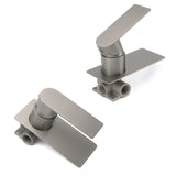 Gun Metal Rectangle Wall Shower Mixer Hot Cold Tap Set Ceramic Cartridge Valve