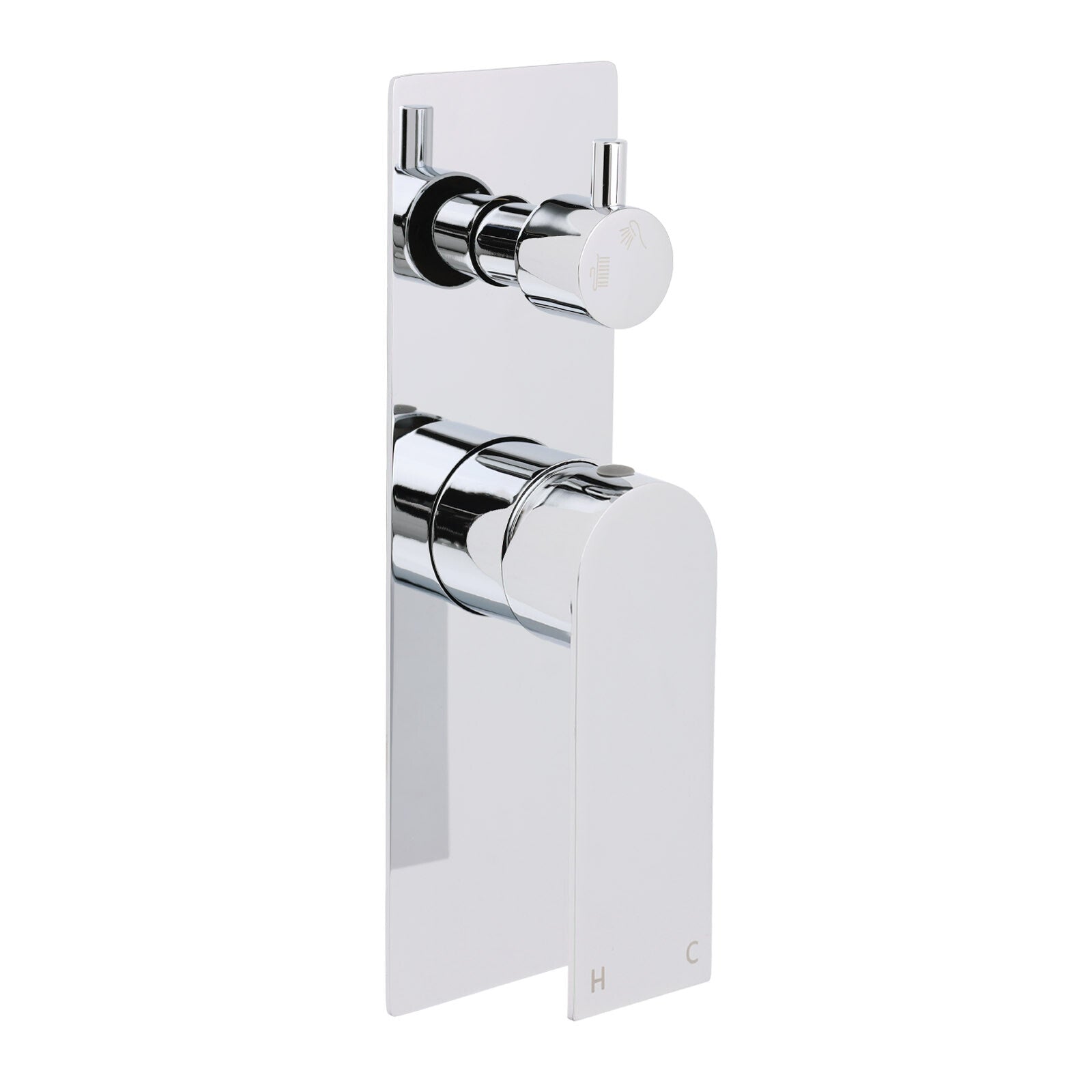 Watermark Chrome Square Shower Mixer Diverter Tap Valve For Shower Combo Spout