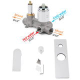 Watermark Chrome Square Shower Mixer Diverter Tap Valve For Shower Combo Spout