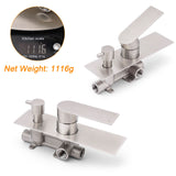 Brushed Nickel Silver Square Stylish 1/2inch Shower Mixer Diverter 2 Way Switch
