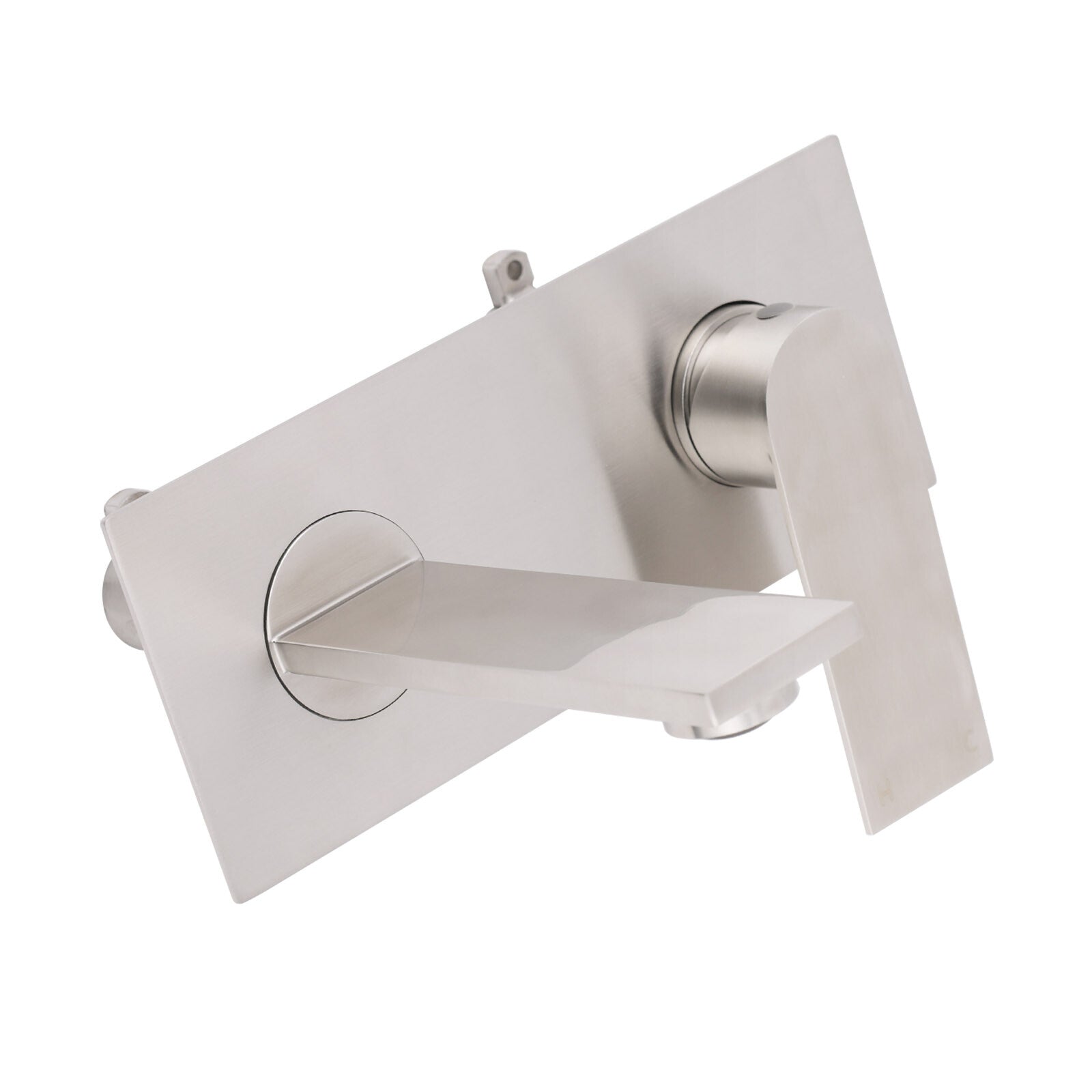 WELS Bruhsed Nickel Square Wall Concealed Basin Mixer Laundry Faucet Tap Spout