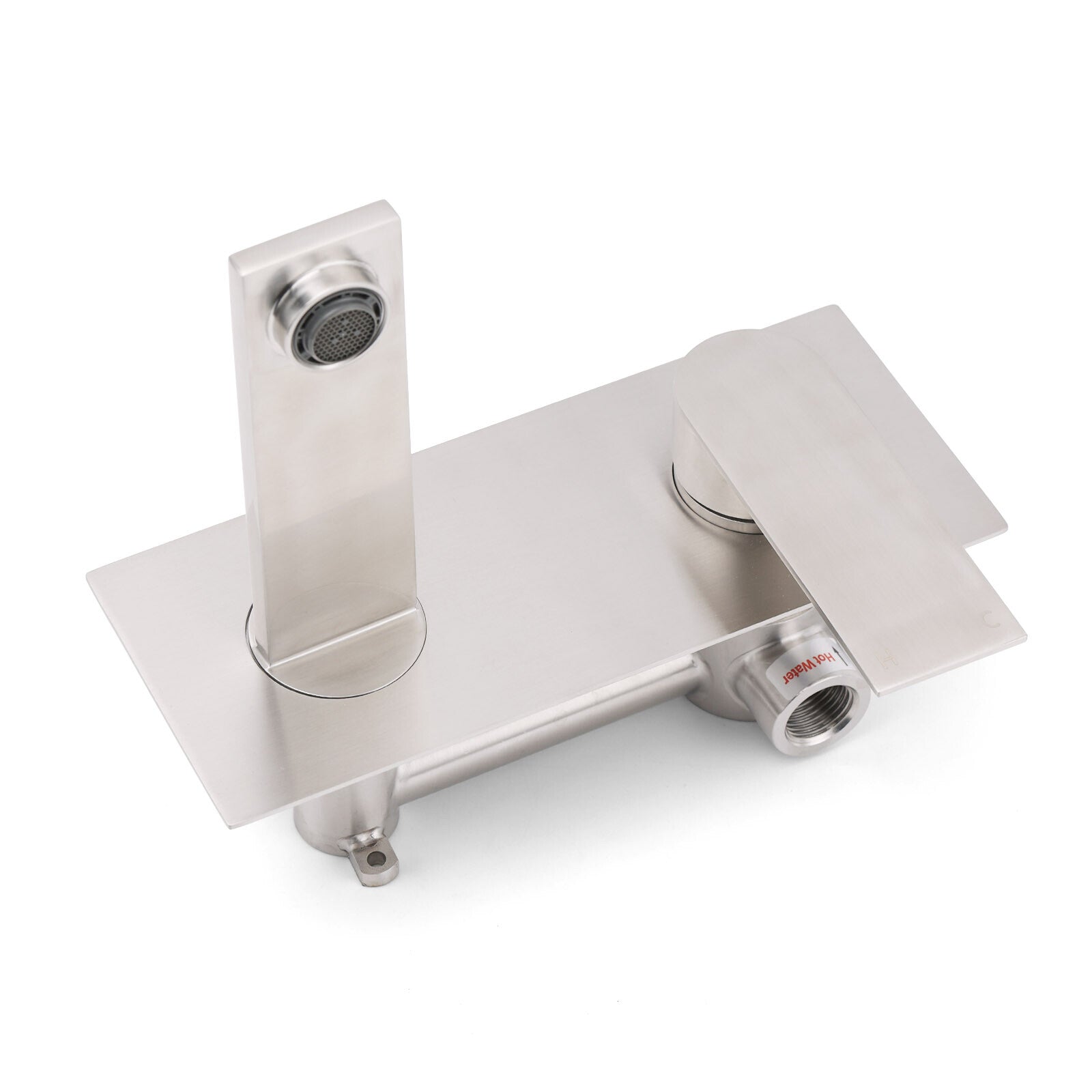 WELS Bruhsed Nickel Square Wall Concealed Basin Mixer Laundry Faucet Tap Spout