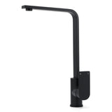 WELS Matte Black High Rise Gooseneck Kitchen Sink Laundry Mixer Faucet Tapware