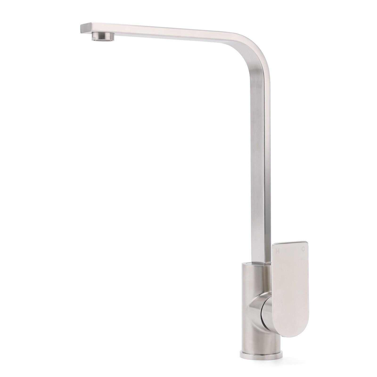 WELS Brushed Nickel Square Kitchen Sink Laundry Mixer 360º Swivel Faucet Tapware