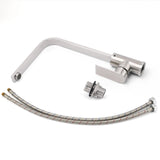 WELS Brushed Nickel Square Kitchen Sink Laundry Mixer 360º Swivel Faucet Tapware