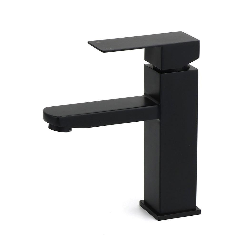 Shower Heads & Screens: WELS Classic Square Matt Black Basin Mixer Vanity Laundry Sink Faucet Tap Outlet