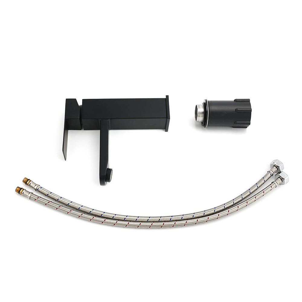 Shower Heads & Screens: WELS Classic Square Matt Black Basin Mixer Vanity Laundry Sink Faucet Tap Outlet