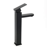 Matt Black Tall Square Basin Mixer Vanity Laundry Counter Sink Faucet Tap Outlet