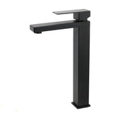 Shower Heads & Screens: Matt Black Stainless Steel Square Tall Basin Mixer Sink Tap High Vanity Spout