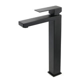 Shower Heads & Screens: Matt Black Stainless Steel Square Tall Basin Mixer Sink Tap High Vanity Spout