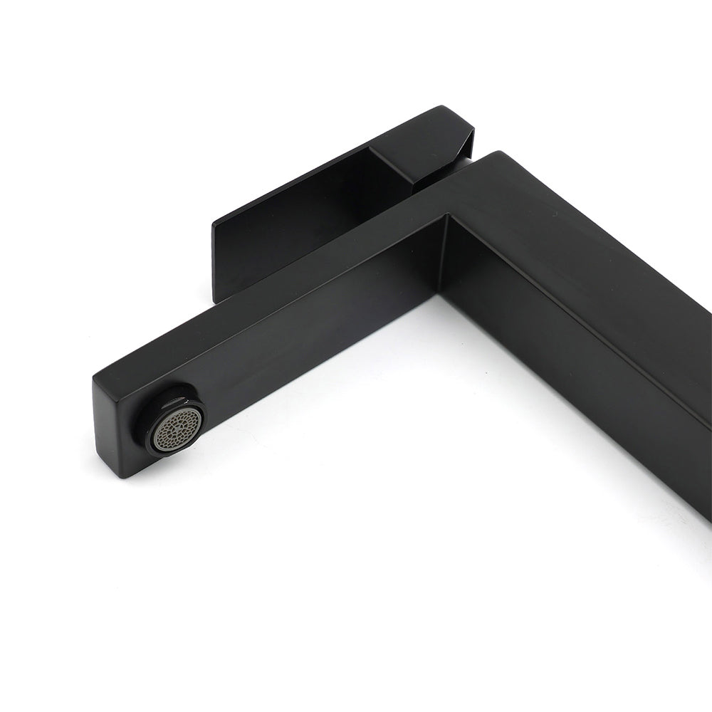 Shower Heads & Screens: Matt Black Stainless Steel Square Tall Basin Mixer Sink Tap High Vanity Spout