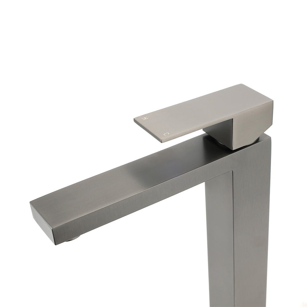 WELS Gun Metal Square 310mm Tall Basin Vessel Mixer Kitchen Laundry Faucet Tap
