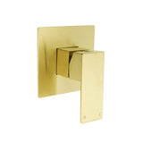 Shower Heads & Screens: Brushed Gold Square Bath Shower Mixer Hot Cold Tap Ceramic Cartridge For Bath Set