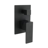 Shower Heads & Screens: Matt Black Square Stainless Steel Shower Mixer 2 Way Bath Set Diverter Watermark