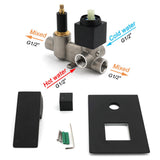 Shower Heads & Screens: Matt Black Square Stainless Steel Shower Mixer 2 Way Bath Set Diverter Watermark