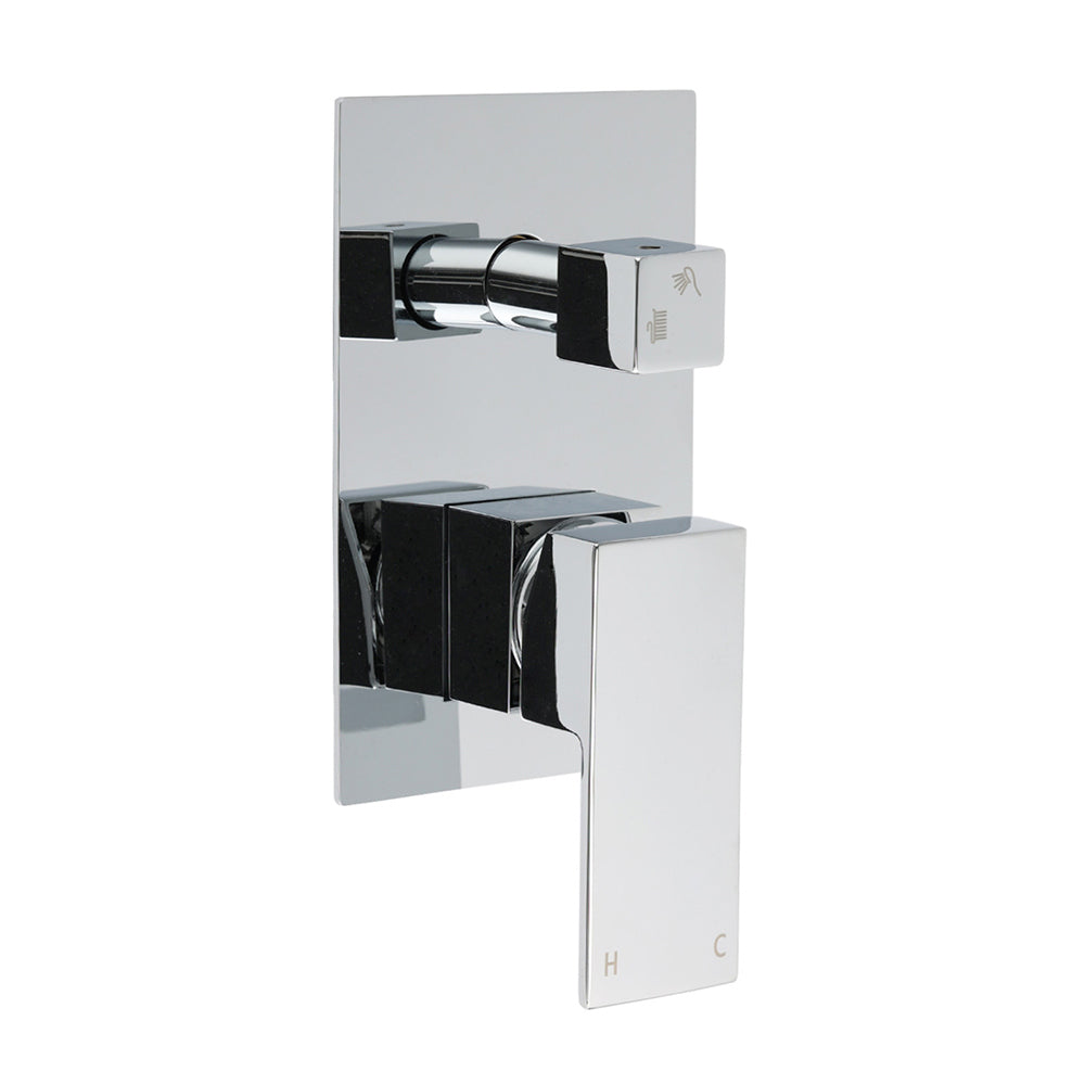 Shower Heads & Screens: Bathroom Square Shower Mixer Diverter Tap Square Chrome For Spout Shower Head