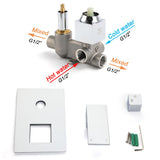 Shower Heads & Screens: Bathroom Square Shower Mixer Diverter Tap Square Chrome For Spout Shower Head