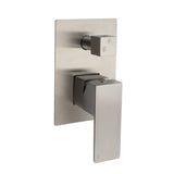 Shower Heads & Screens: AU Standard 1/2 Inch Shower Mixer Diverter Brushed Nickel Square 2 Way Switch