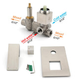Shower Heads & Screens: AU Standard 1/2 Inch Shower Mixer Diverter Brushed Nickel Square 2 Way Switch
