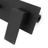 Shower Heads & Screens: Matt Black Basin Mixer Bathroom Tub Faucet Wall Mount Tap Hot Cold Water Spout