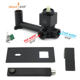 Shower Heads & Screens: Matt Black Basin Mixer Bathroom Tub Faucet Wall Mount Tap Hot Cold Water Spout