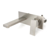 Shower Heads & Screens: Brushed Nickel Square Wall Mount Basin Mixer Laundry Vanity Tap Spout Faucet Set