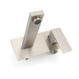 Shower Heads & Screens: Brushed Nickel Square Wall Mount Basin Mixer Laundry Vanity Tap Spout Faucet Set