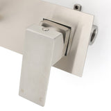 Shower Heads & Screens: Brushed Nickel Square Wall Mount Basin Mixer Laundry Vanity Tap Spout Faucet Set