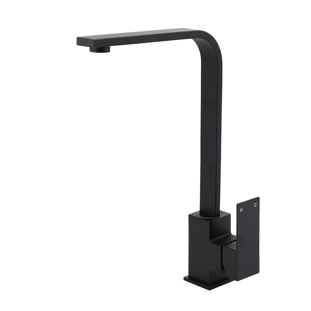 Shower Heads & Screens: Matt Black Square Gooseneck 360 Swivel Laundry Sink Kitchen Mixer Faucet Tapware
