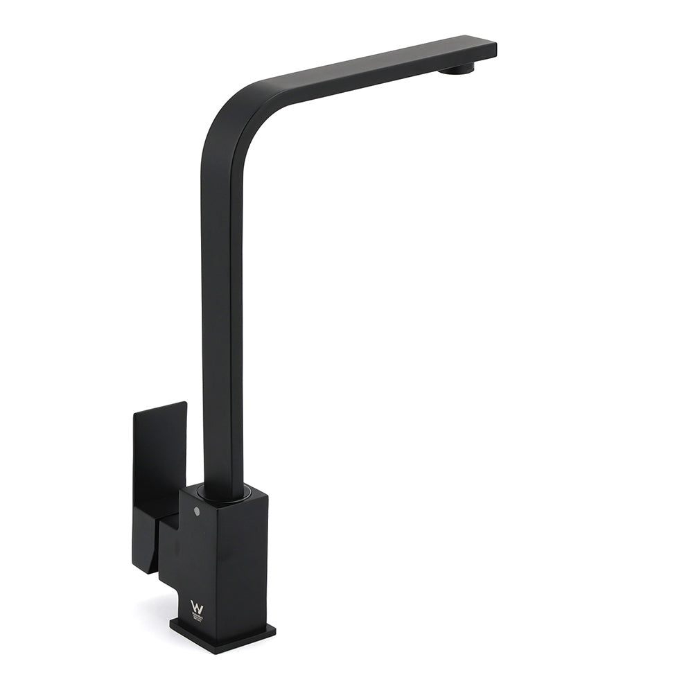 Shower Heads & Screens: Matt Black Square Gooseneck 360 Swivel Laundry Sink Kitchen Mixer Faucet Tapware