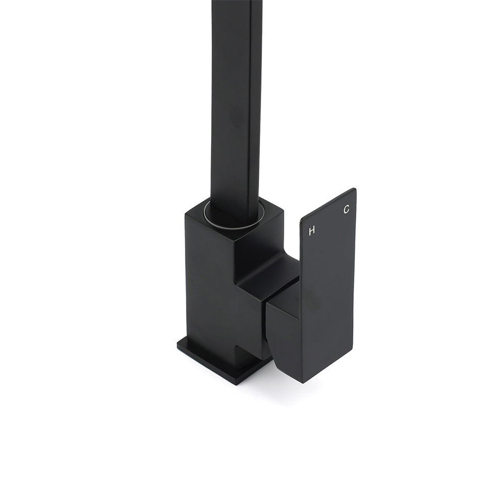 Shower Heads & Screens: Matt Black Square Gooseneck 360 Swivel Laundry Sink Kitchen Mixer Faucet Tapware