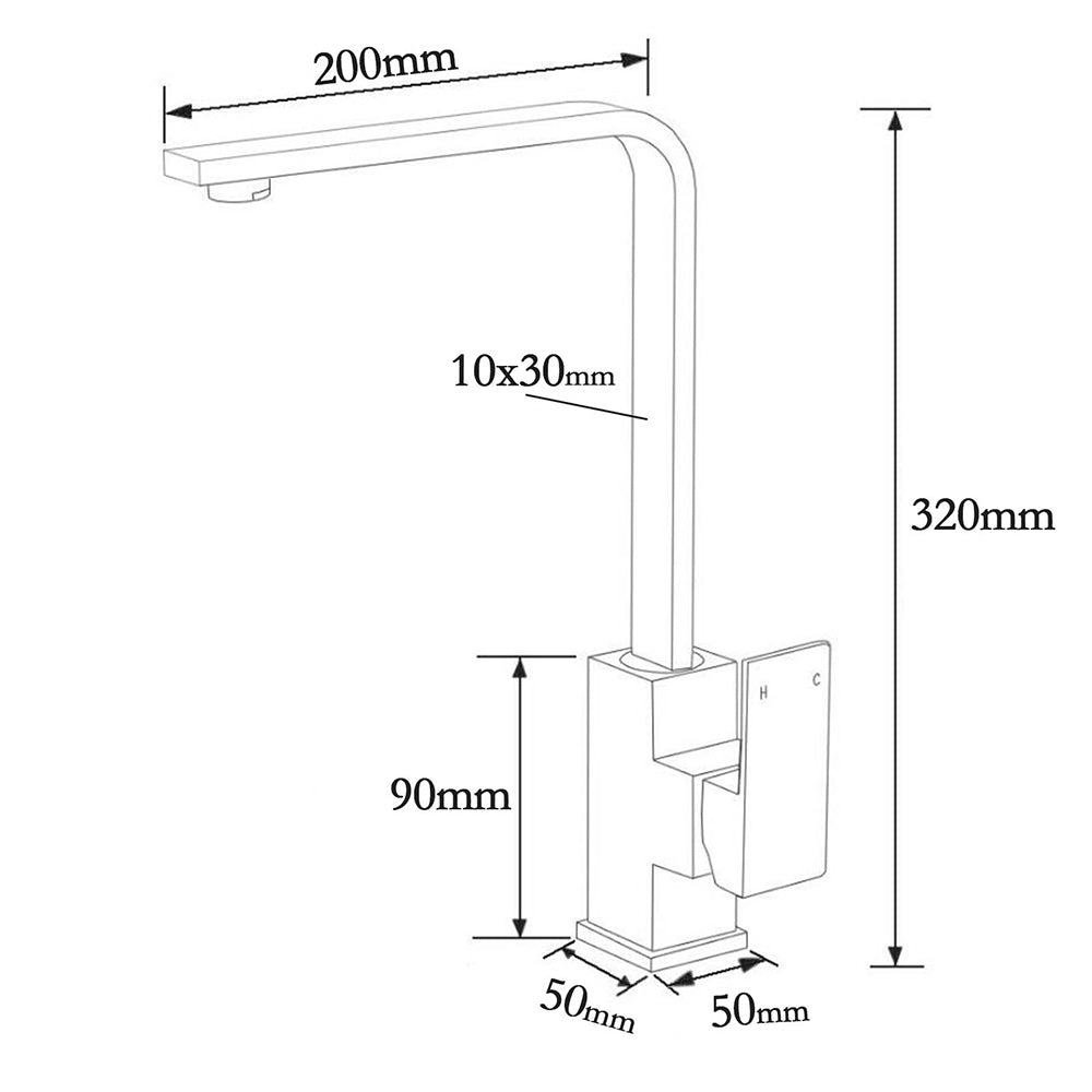 Shower Heads & Screens: Matt Black Square Gooseneck 360 Swivel Laundry Sink Kitchen Mixer Faucet Tapware