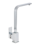 WELS Chrome Square Gooseneck Spout Swivel Laundry Sink Kitchen Mixer Faucet Tap