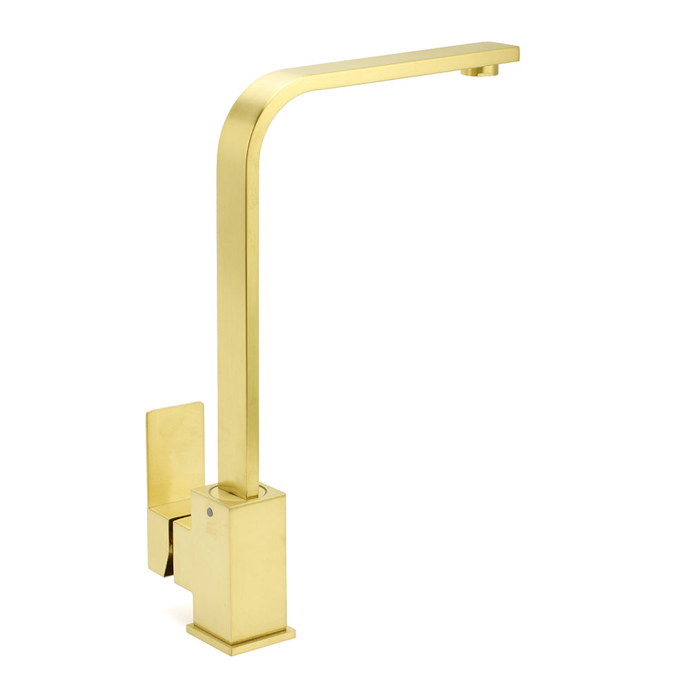 Shower Heads & Screens: WELS Brushed Gold Gooseneck 360º Swivel Laundry Sink Kitchen Mixer Faucet Tap