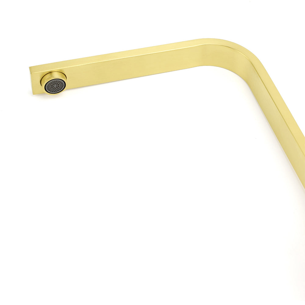 Shower Heads & Screens: WELS Brushed Gold Gooseneck 360º Swivel Laundry Sink Kitchen Mixer Faucet Tap