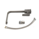 Shower Heads & Screens: WELS Gun Metal Square Gooseneck Swivel Laundry Kitchen Mixer Faucet Sink Tap Set