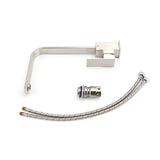 Shower Heads & Screens: WELS Square Kitchen Sink Laundry Mixer 360º Swivel Faucet Tap Set Brushed Nickel