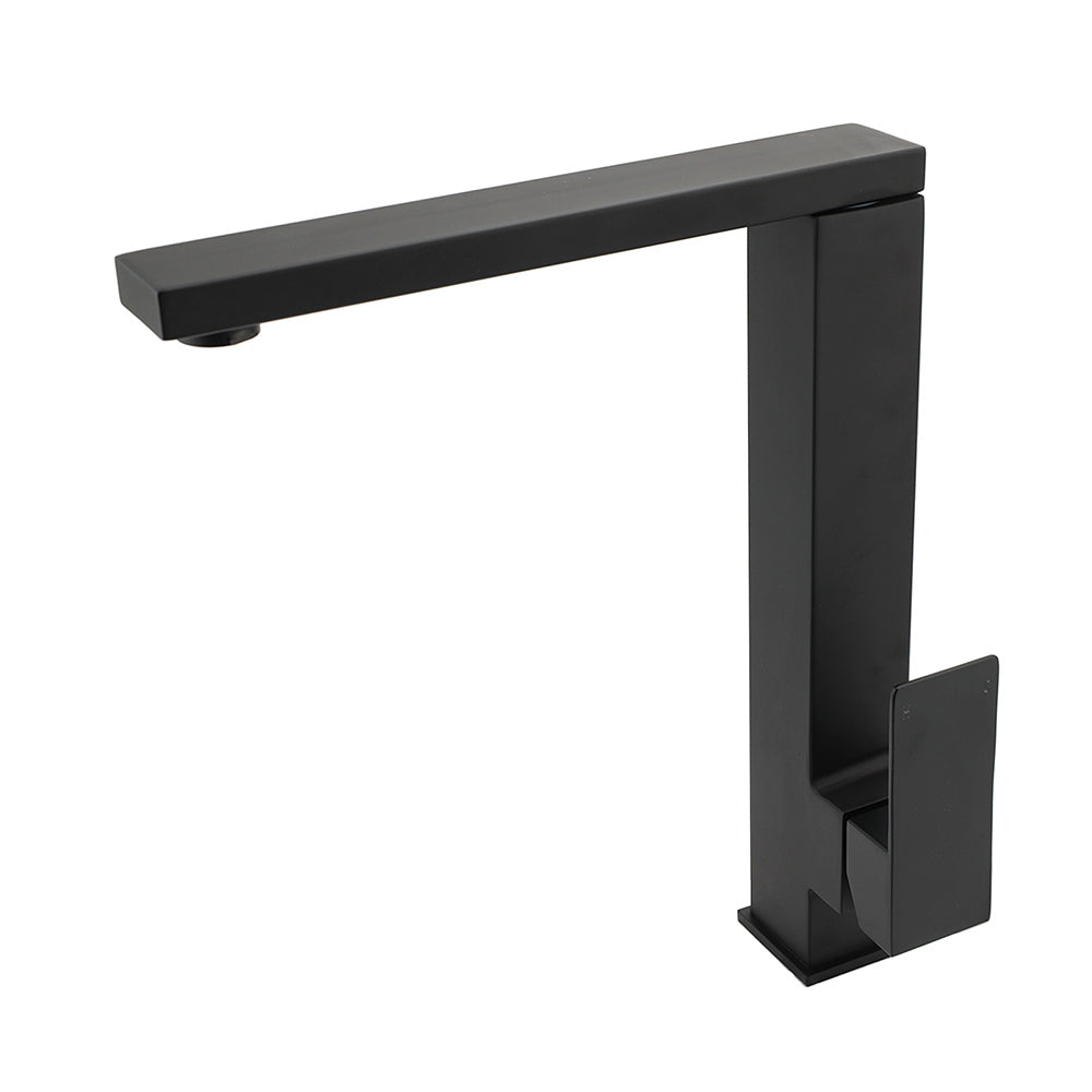 Shower Heads & Screens: WELS Black 7.5L/m Kitchen Mixer 360º Swivel Laundry Sink Tap Faucet Square Set