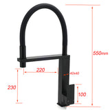 Shower Heads & Screens: Matt Black Swivel Kitchen Sink Basin Mixer Swivel Faucet Tapware Pull Out Spout