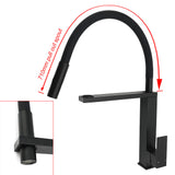 Shower Heads & Screens: Matt Black Swivel Kitchen Sink Basin Mixer Swivel Faucet Tapware Pull Out Spout