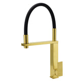 Shower Heads & Screens: Brushed Gold Tall Kitchen Sink Basin Mixer Swivel Faucet Tap Pull Out Spout Head