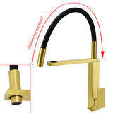 Shower Heads & Screens: Brushed Gold Tall Kitchen Sink Basin Mixer Swivel Faucet Tap Pull Out Spout Head